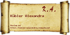 Kübler Alexandra névjegykártya