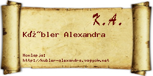 Kübler Alexandra névjegykártya