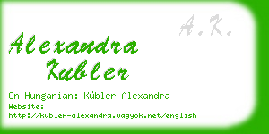 alexandra kubler business card